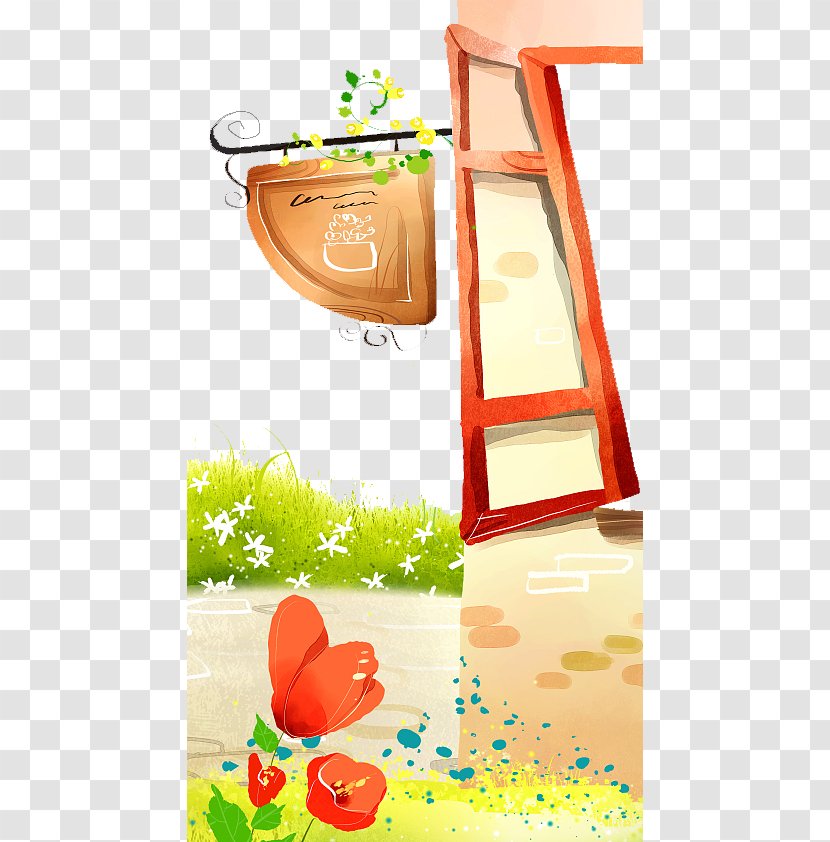 Photography Clip Art - Table - Hand Painted Watercolor Decorated With Green Grass On The Wall Transparent PNG