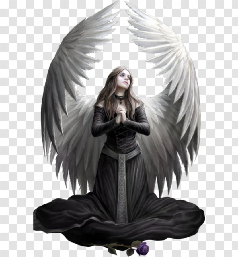 Fallen Angel Fantasy Prayer Fantastic Art - Cartoon - Lonely Transparent PNG