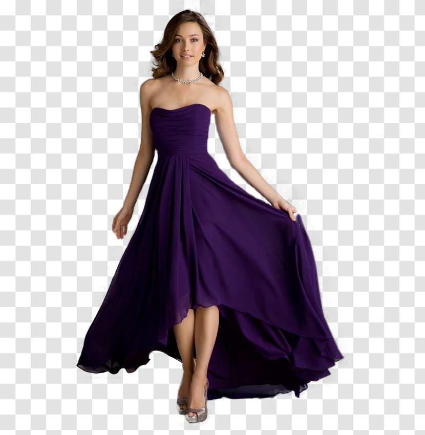 Wedding Dress Bridesmaid Purple Chiffon - Fashion Model Transparent PNG