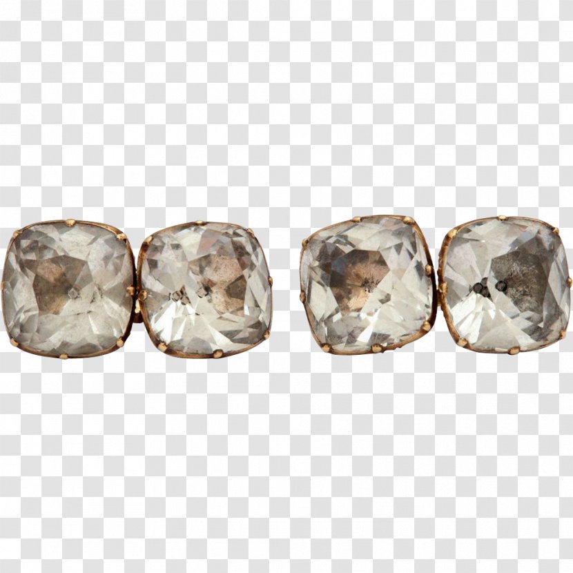 Gemstone Cufflink Earring Gold - Mineral Transparent PNG