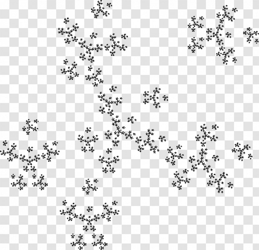 Fractal Curve Koch Snowflake Attractor - Leaf - Monochrome Transparent PNG