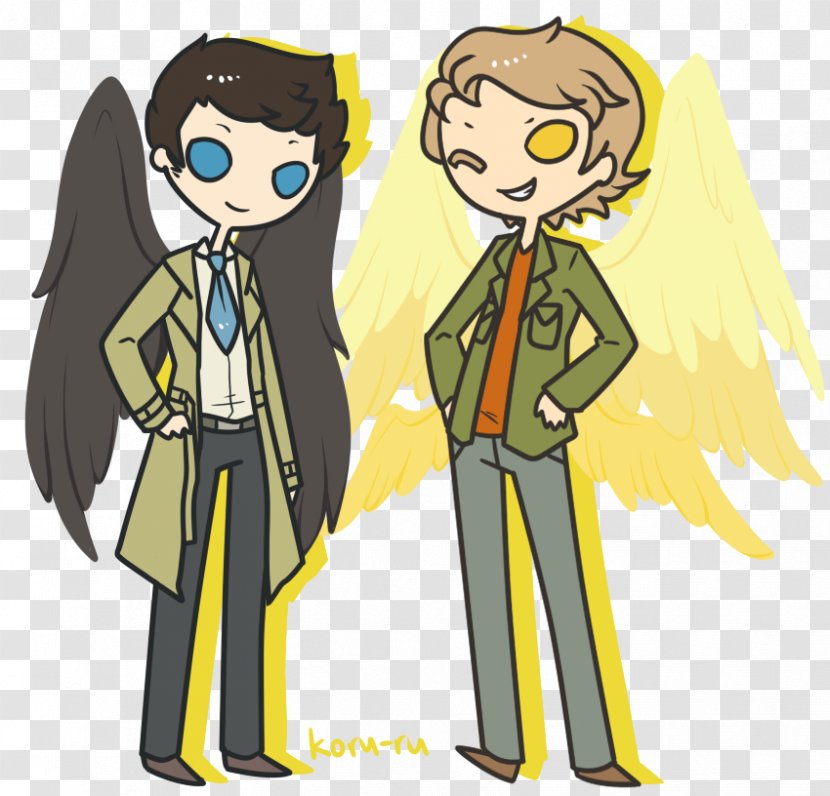 Dean Winchester Human Gabriel Castiel Cartoon - Frame - Wings Transparent PNG