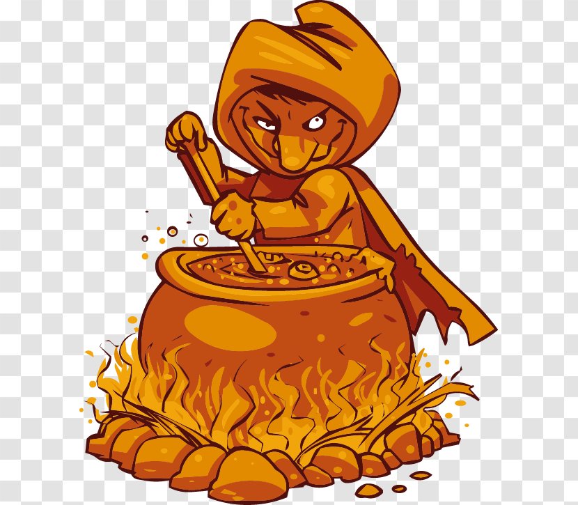 Witchcraft Clip Art - Calabaza - Big Pot Of Boiling Water Fire Witch Elements Transparent PNG