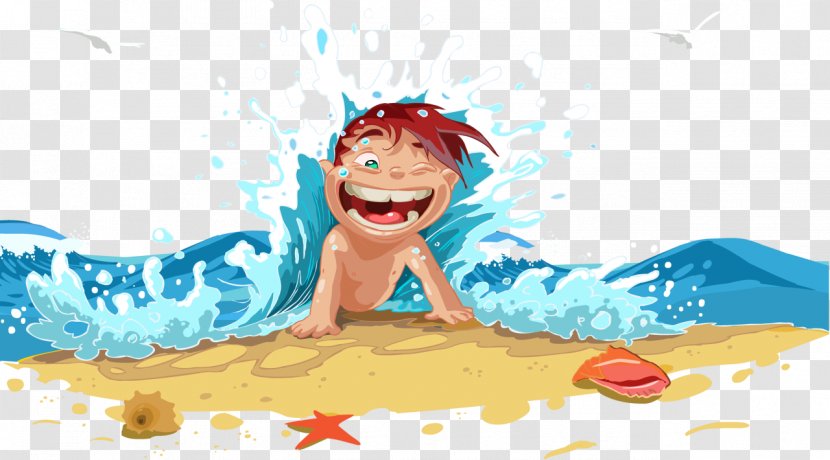 Vector Graphics Beach Illustration Child Image - Surfing - Boy Summer Transparent PNG