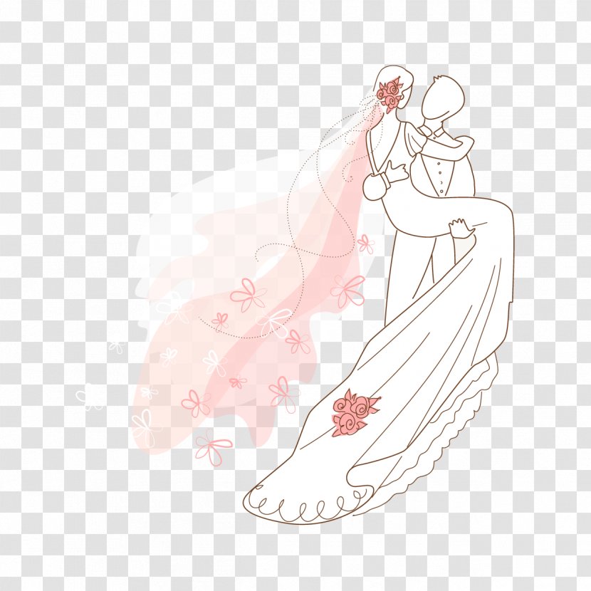 Wedding Invitation Euclidean Vector Marriage Bride - Heart - The And Groom Transparent PNG