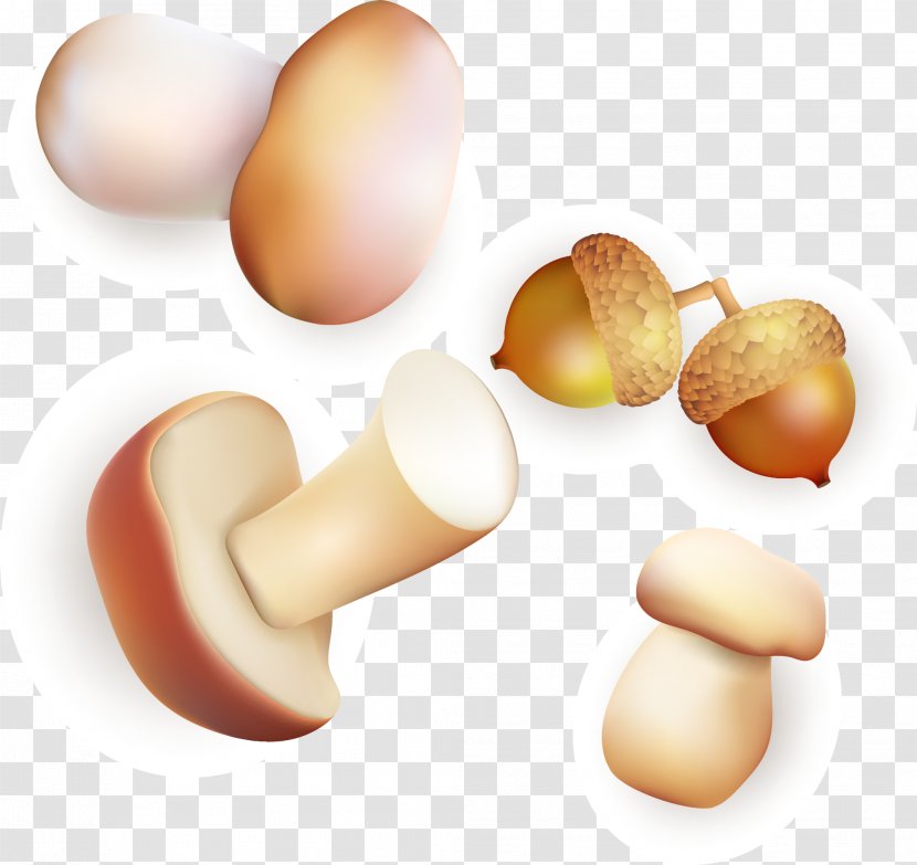 Egg Food Auglis Fruit Finger - Pine Nut - Natural Mushroom Vector Transparent PNG