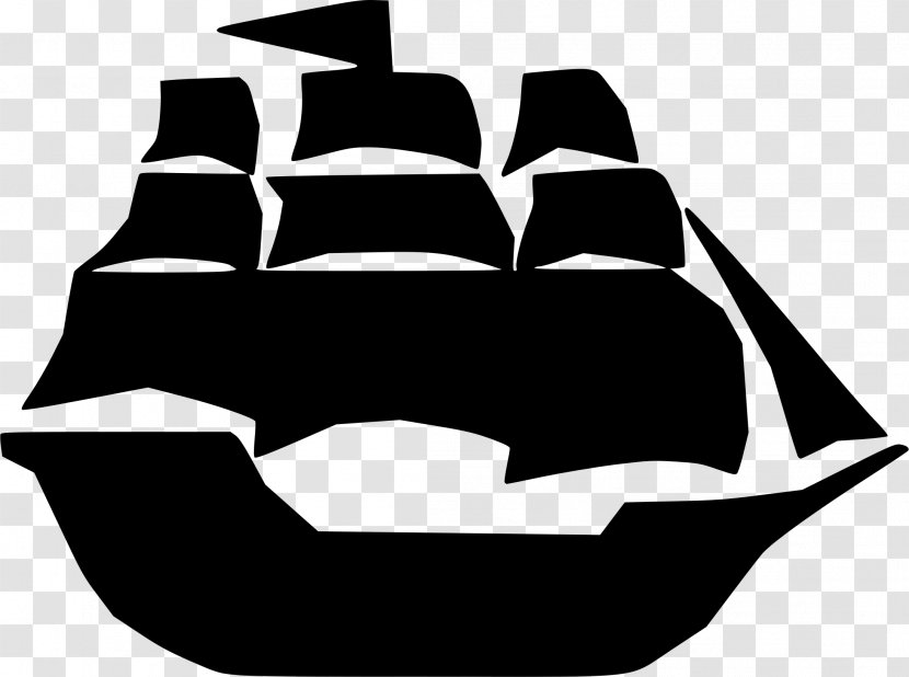Black And White Piracy Clip Art - Ship Transparent PNG
