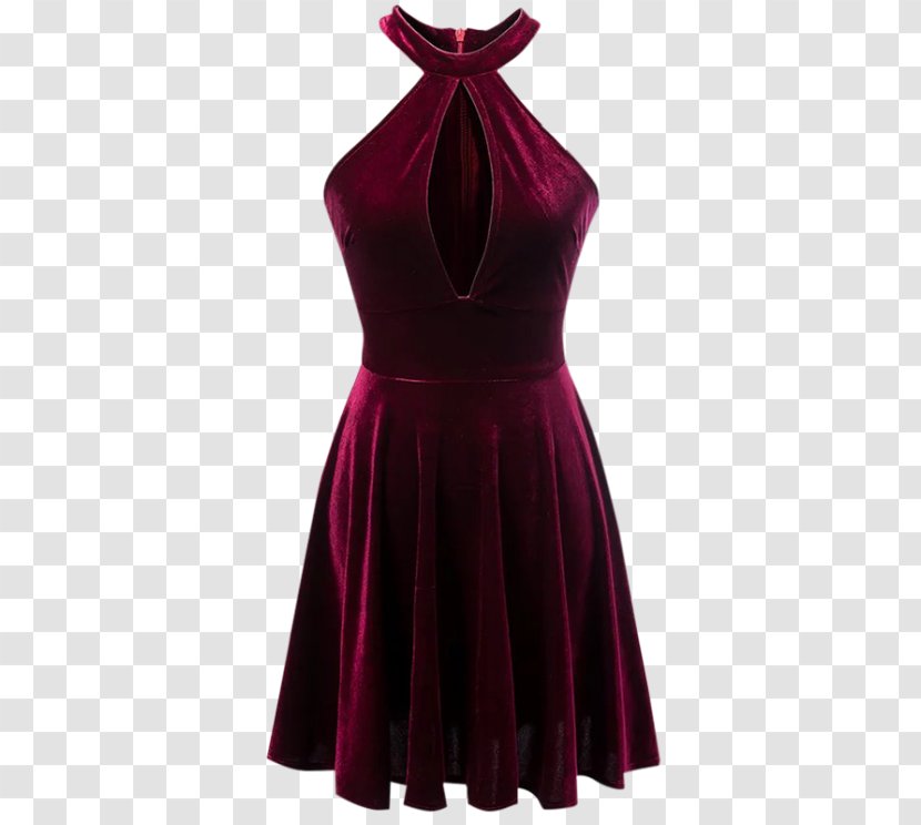 Party Dress Velvet Sleeve Fashion - Halterneck Transparent PNG