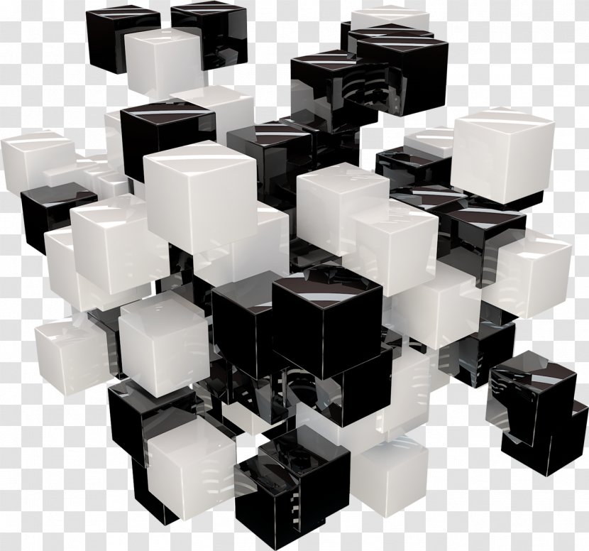 Computer Graphics - Furniture - Black And White Cube Background Transparent PNG