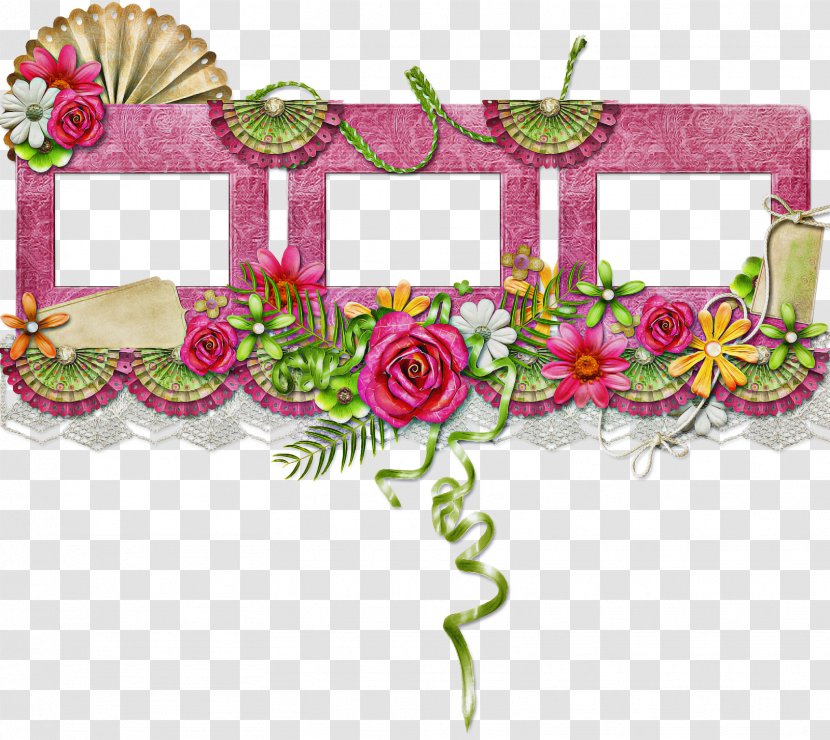 Background Pink Frame - Film - Flower Arranging Floristry Transparent PNG