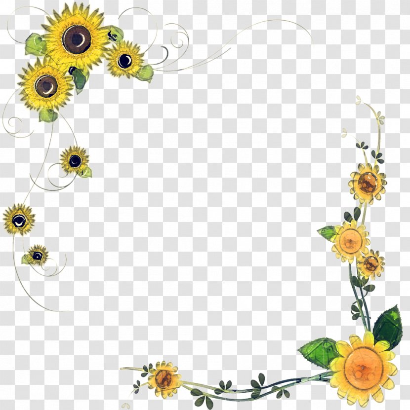 Yellow Background Frame - Sunflower - Wildflower Greeting Transparent PNG