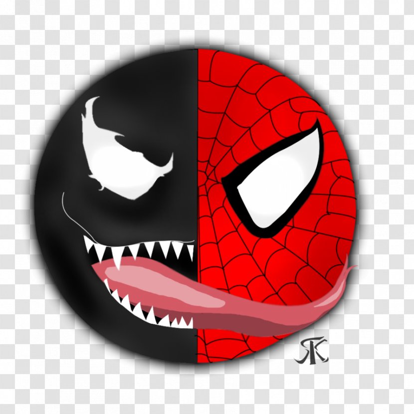 Venom Spider-Man Drawing Yin And Yang Comics - Skull - Spiderman Transparent PNG