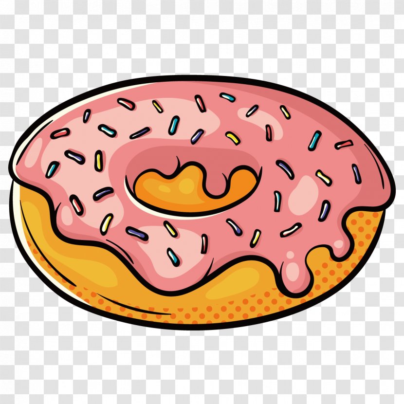 Coffee And Doughnuts Fast Food Illustration - Drawing - Strawberry Donut Transparent PNG