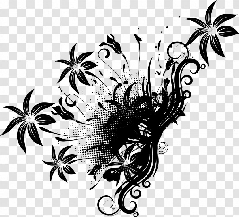 Floral Design Silhouette Illustration Black Visual Arts - Floristry - Flower Transparent PNG