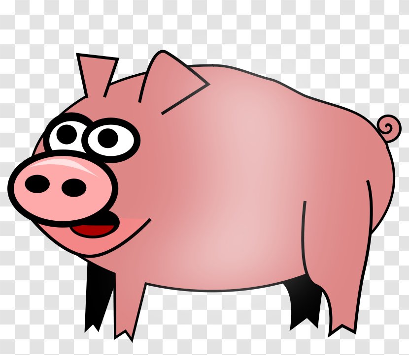 Domestic Pig Cartoon Clip Art - Neck - Pink Transparent PNG