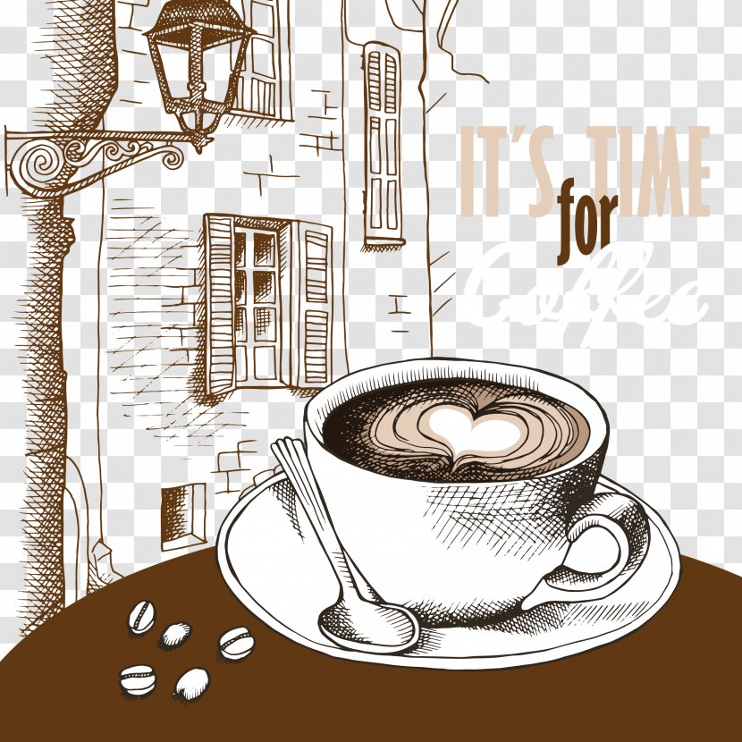 Coffee Cupcake Cafe Drawing - Caffeine Transparent PNG