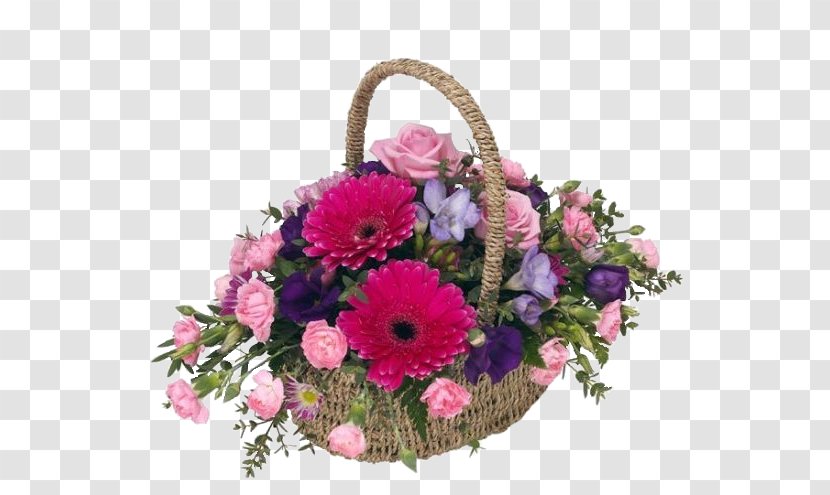 Floral Design Basket Ornamental Plant Flower Bouquet - Gerbera Transparent PNG