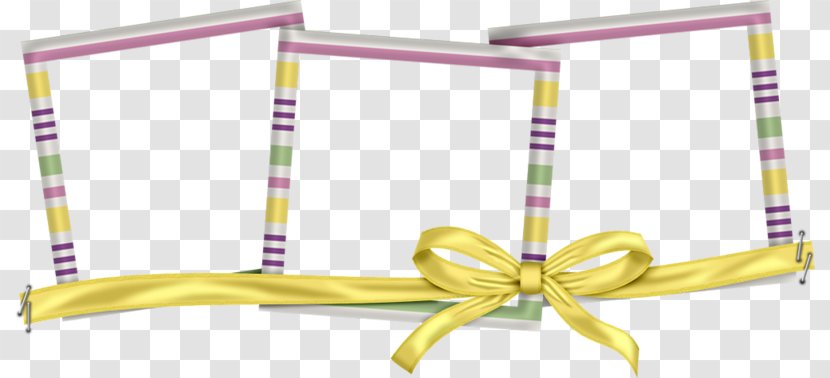 Hand Drawn Bow Border - Yellow - Rectangle Transparent PNG