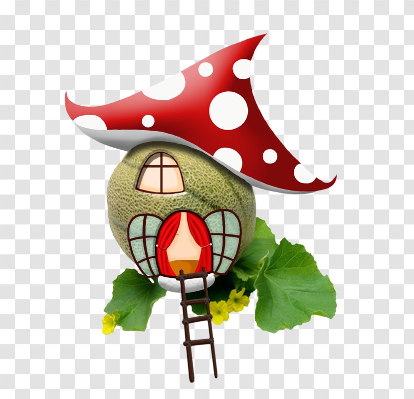 Clip Art - Christmas Ornament - Cartoon Small Fresh Mushroom House Transparent PNG