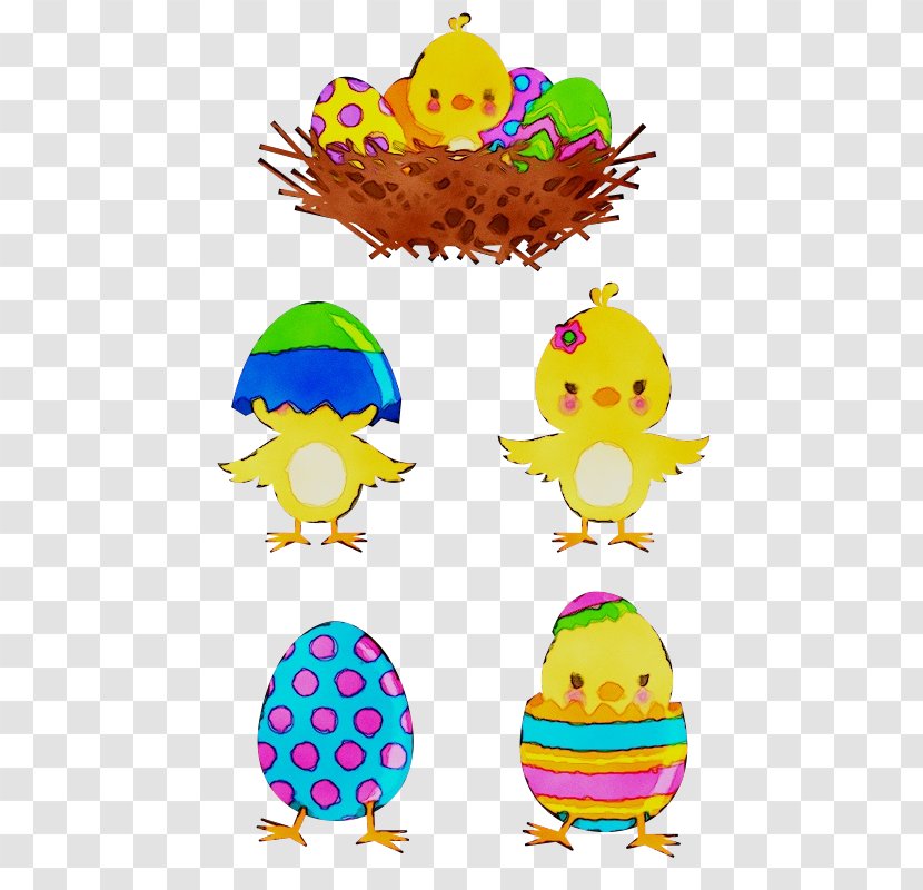 Clip Art Illustration Easter Egg Cartoon Beak - Yellow Transparent PNG