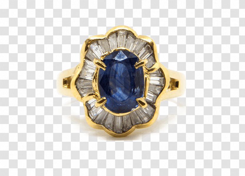 Sapphire Ring Diamond Cut Gold - Jewellery Transparent PNG