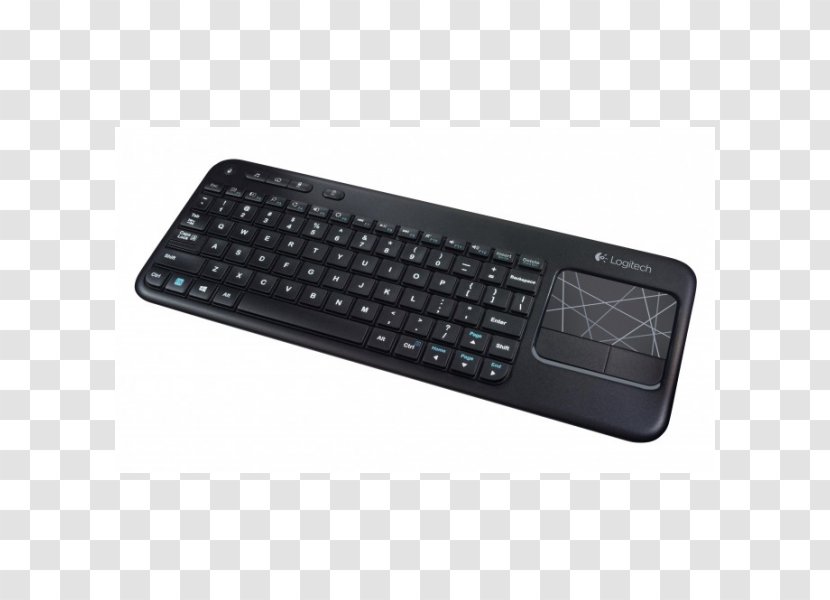 Computer Keyboard Mouse Logitech Wireless Touch K400 Plus Unifying Receiver Transparent PNG