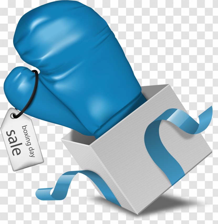 Boxing Glove Muay Thai Kickboxing - Blue - Vector Painted Gloves Transparent PNG