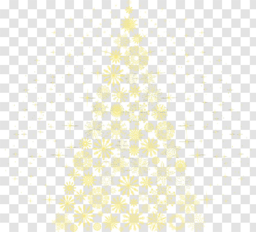 White Symmetry Pattern - Yellow Star Christmas Tree Transparent PNG