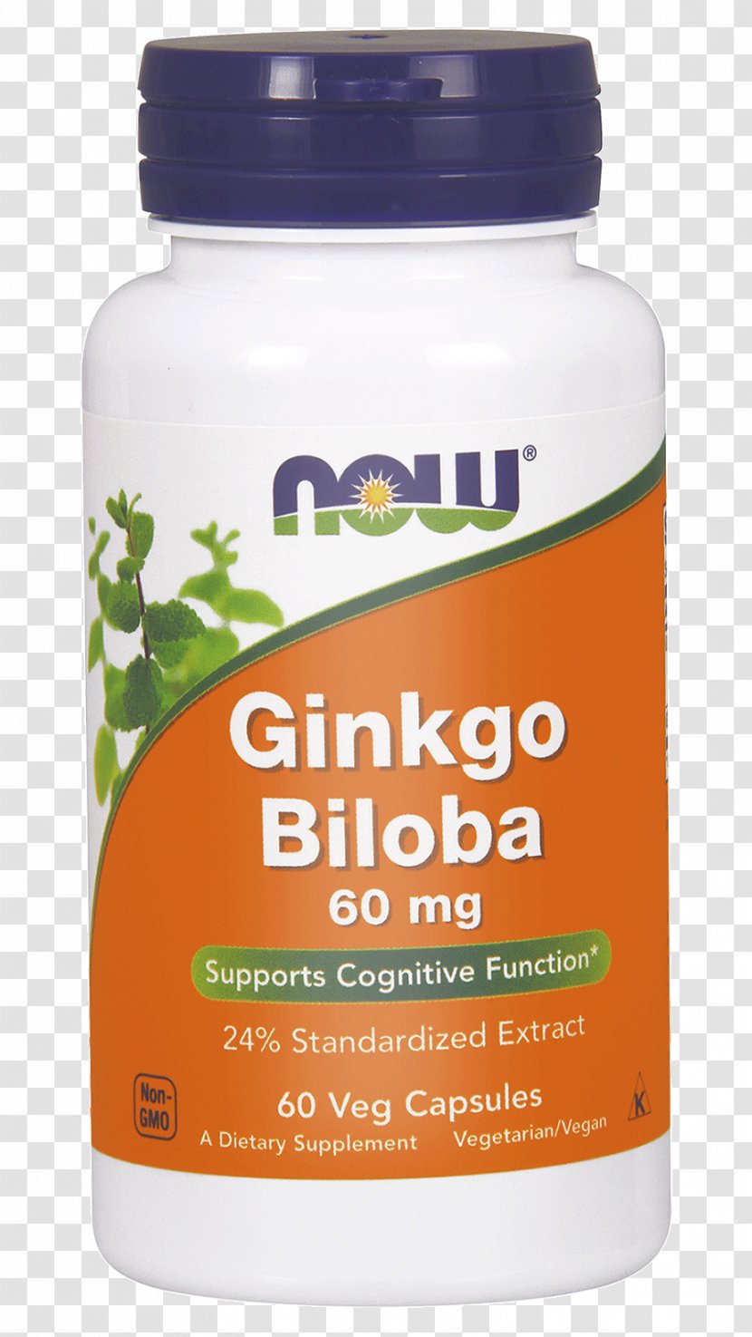 Ginkgo Biloba NOW Foods Dietary Supplement Vegetarian Cuisine - Serving Size - Ginkgo-biloba Transparent PNG