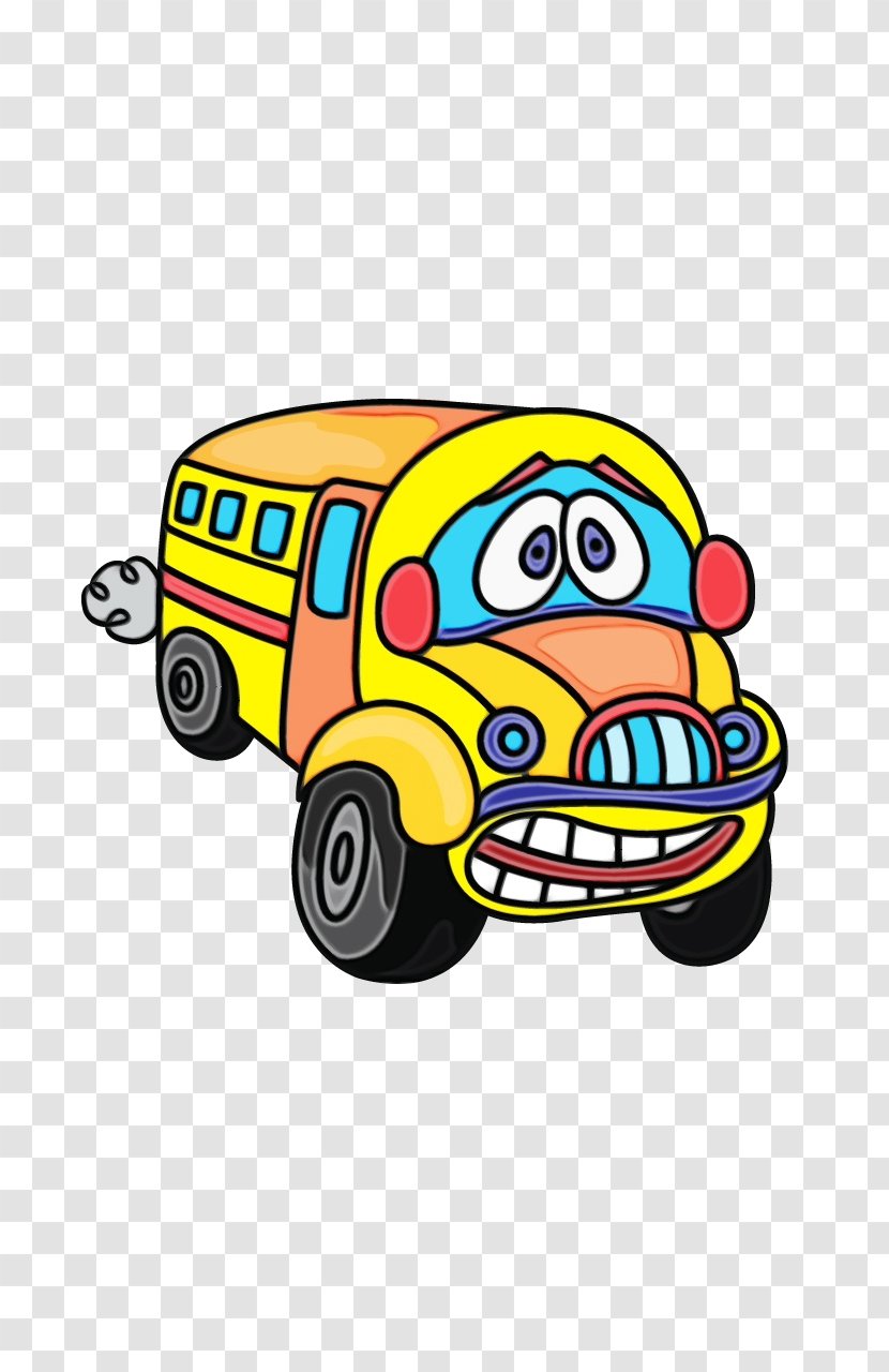 Cartoon School Bus - Vehicle - Coloring Book Transparent PNG