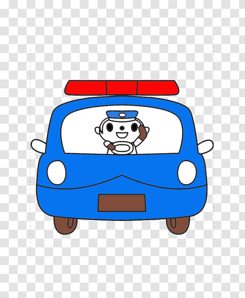 Police Car Officer - Blue - Driving A Transparent PNG