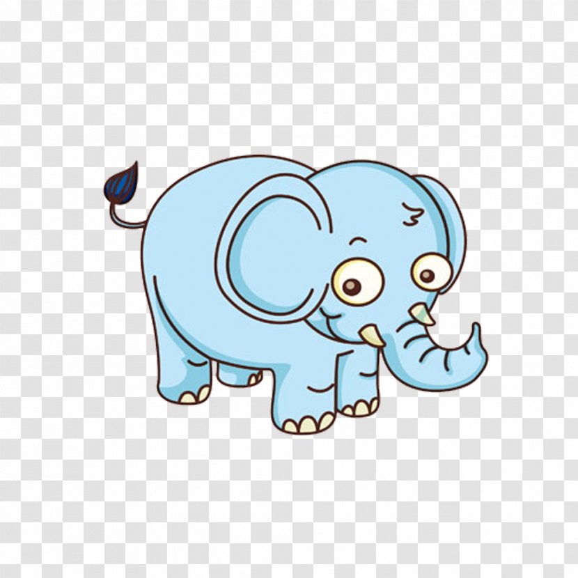 Indian Elephant Blue - Frame - Free Small To Pull Material Transparent PNG