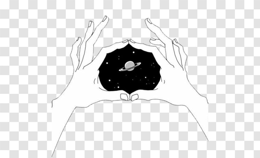 Todo Lo Que Nunca Te Dije Guardo Aquxed Drawing Monochrome Art - Painting - Hands In The Galaxy Transparent PNG