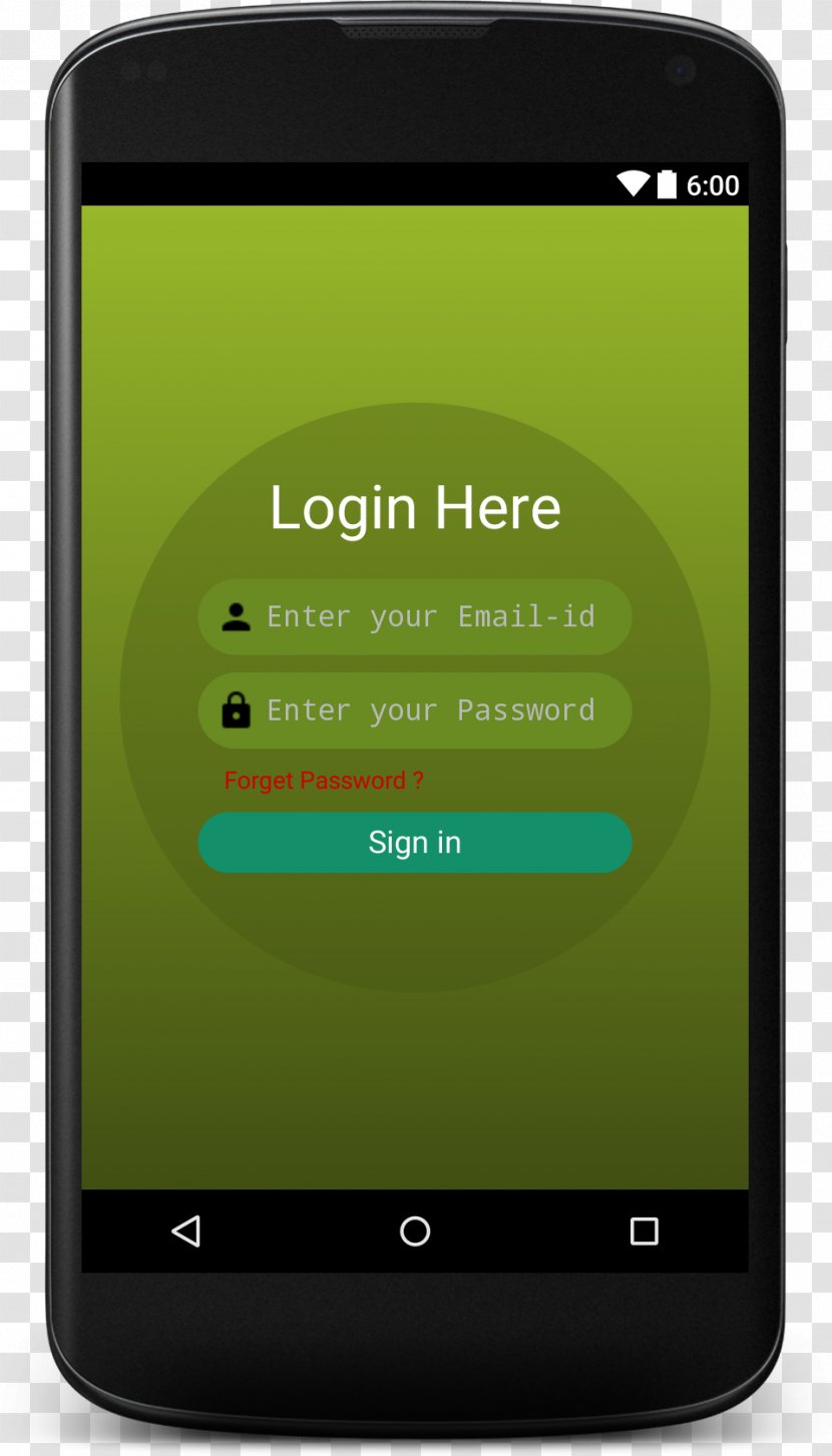 User Interface Design Android - Research - Login Transparent PNG