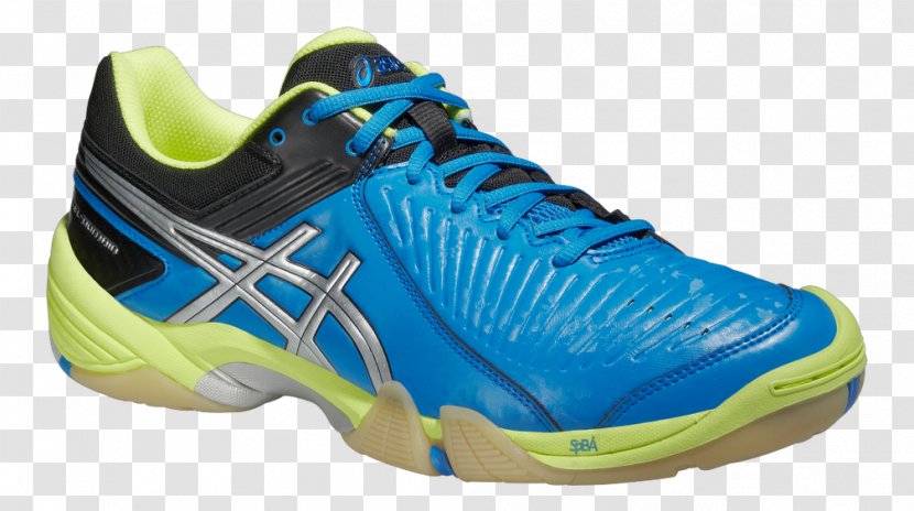 Electric Blue ASICS Sneakers Shoe - Running - Handball Court Transparent PNG