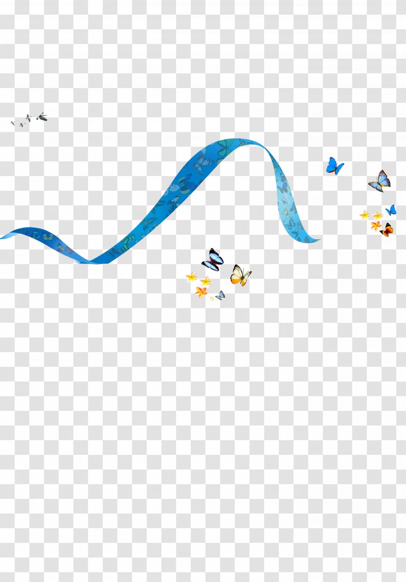 Butterfly Real Estate - Material - Blue Ribbon Romantic Transparent PNG
