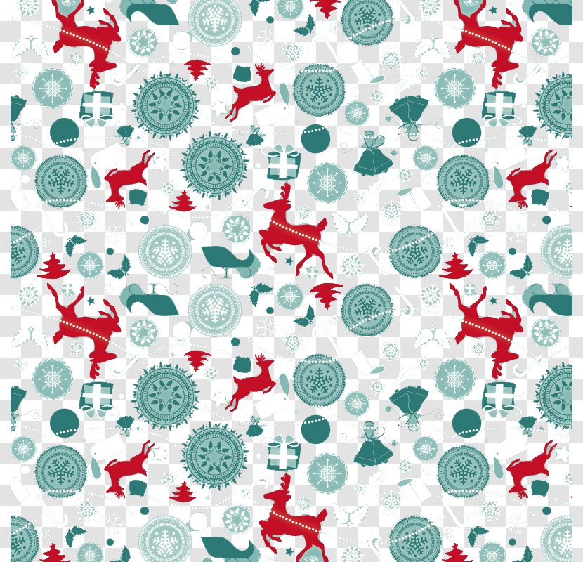 Reindeer Christmas - Wrapping Paper - Ornaments And Seamless Background Vector Material Transparent PNG