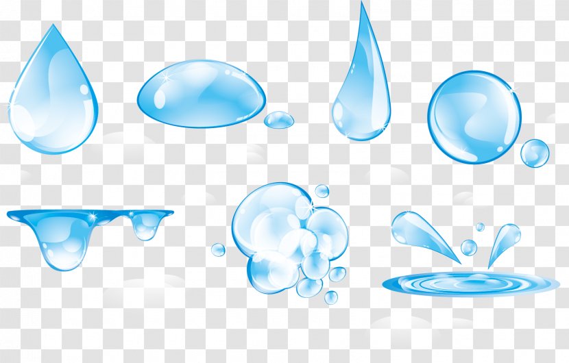 Drop Euclidean Vector - Blue - Water Drops Transparent PNG