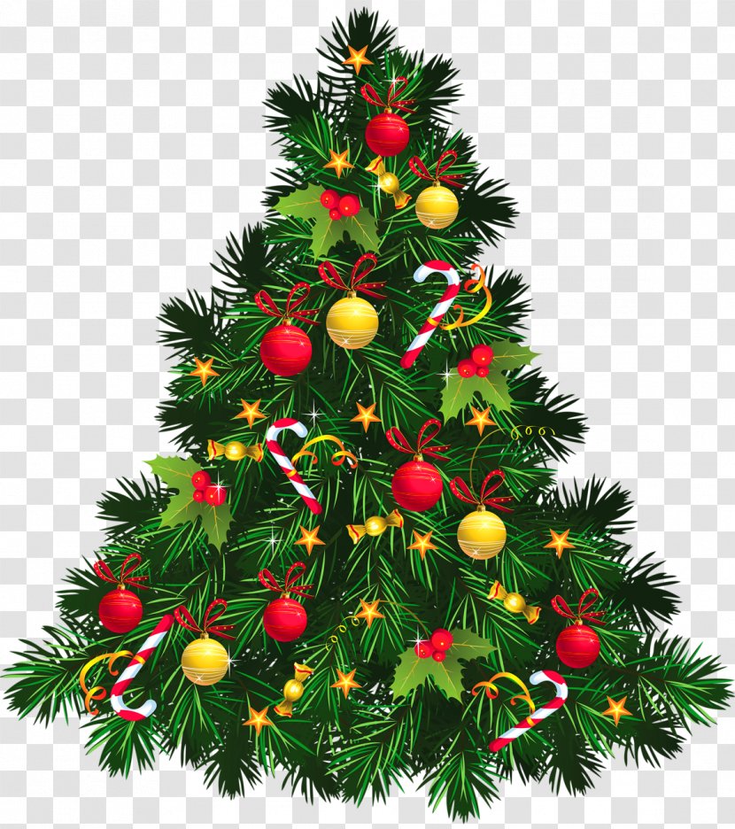 Christmas Tree Decoration Clip Art - Drawing - Transparent With Ornaments Picture Transparent PNG