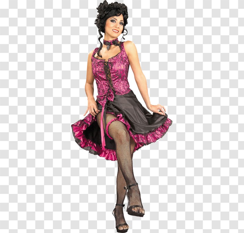 American Frontier Can-can Western Saloon Costume Clothing - Magenta - Dress Transparent PNG