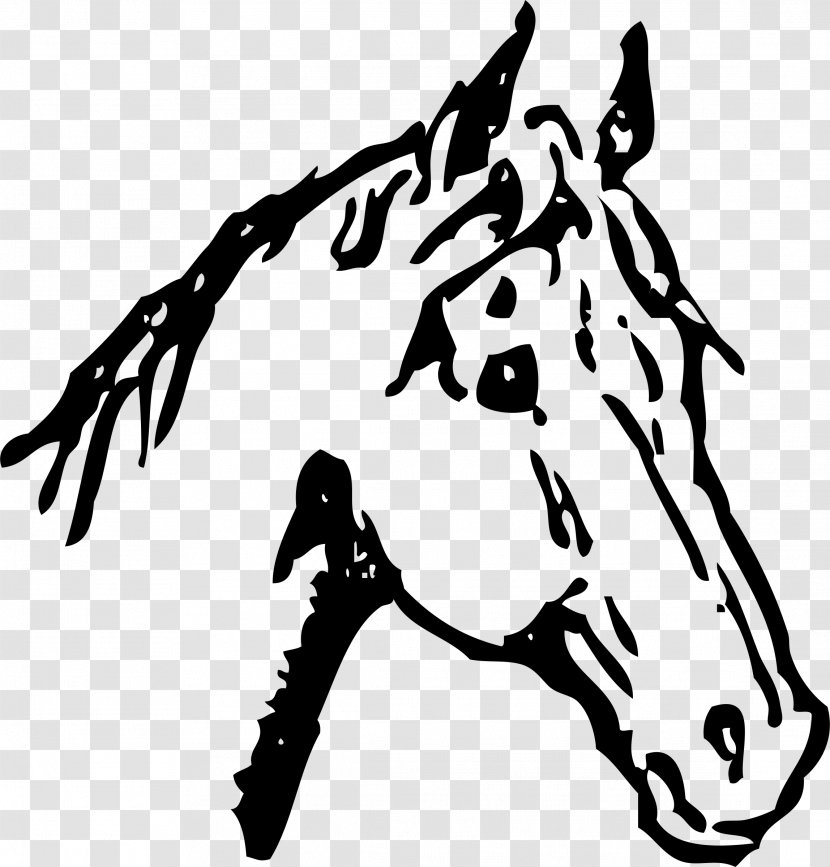 Arabian Horse Drawing Black Clip Art - Monochrome Photography - Galloping Transparent PNG