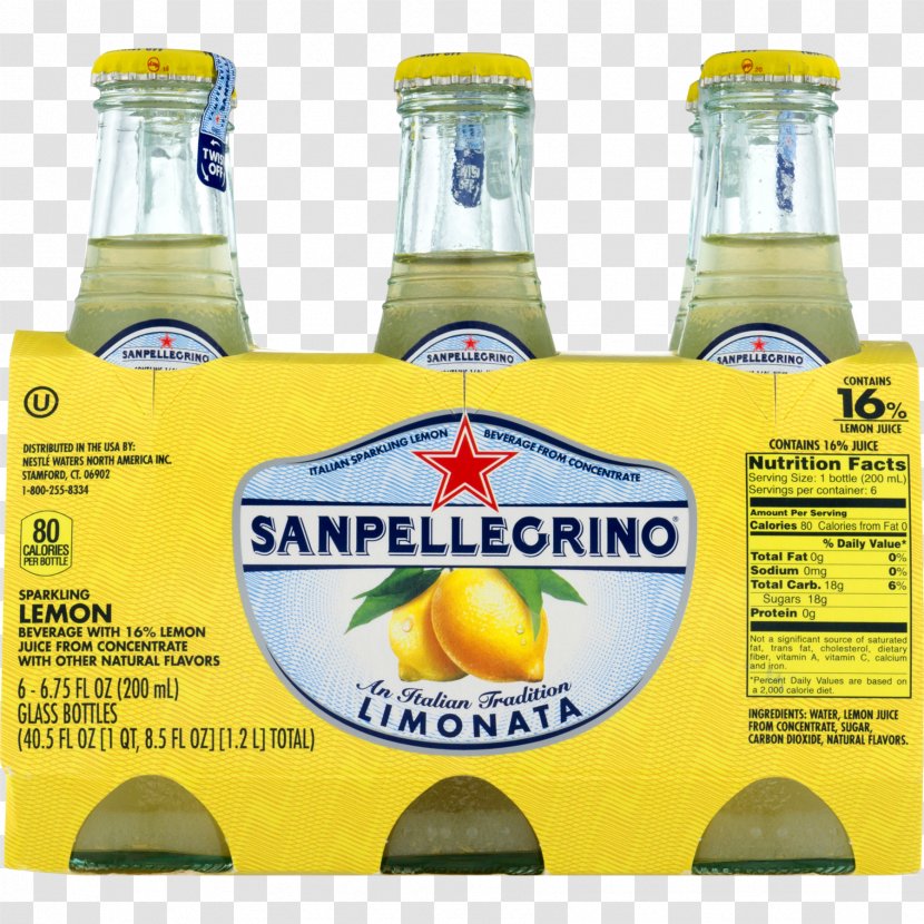 Lemon-lime Drink Glass Bottle Lemonade Sanpellegrino S.p.A. Limonata 200ml Carton 24 - Juice Transparent PNG