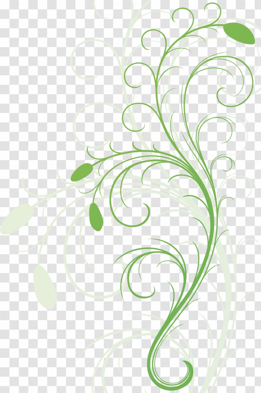 Floral Design Green Flower Clip Art - Text - Flourish Cliparts Transparent PNG