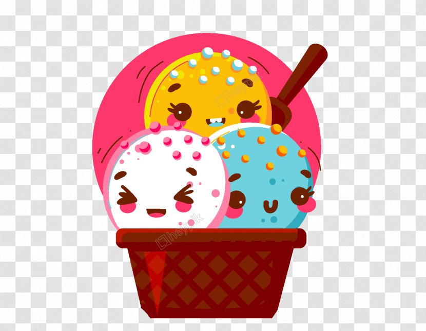 Ice Cream Cones Sundae Neapolitan Cartoon - Yellow Transparent PNG