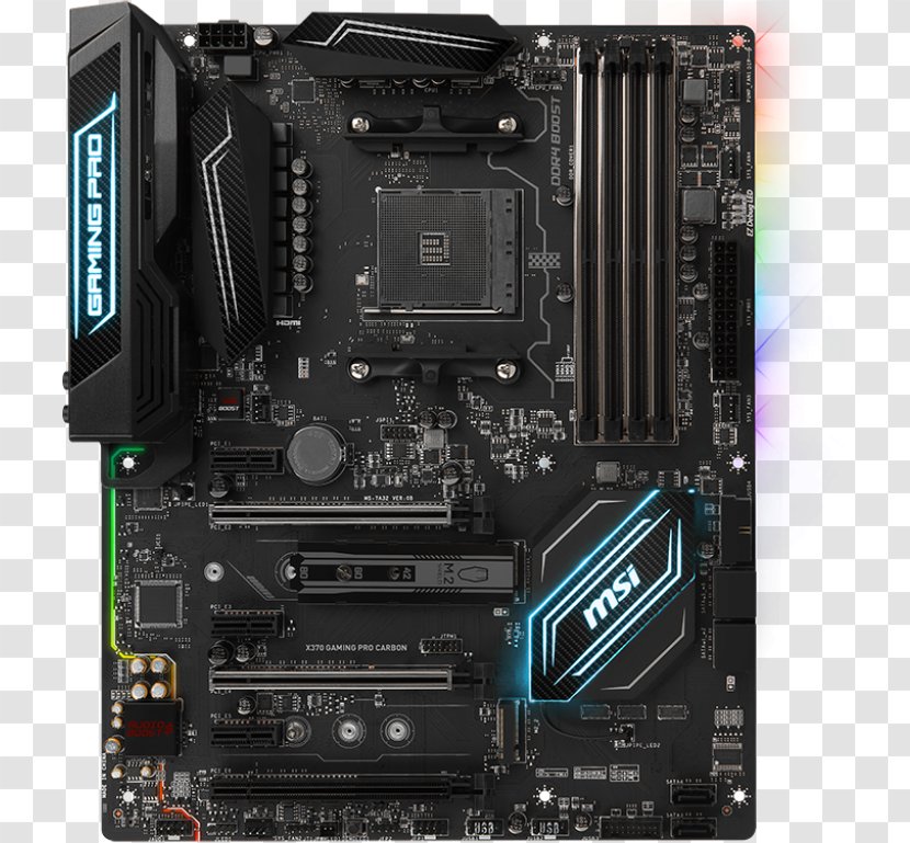 Socket AM4 MSI X370 GAMING PRO CARBON Motherboard Ryzen DDR4 SDRAM - Electronic Device - Technology Transparent PNG