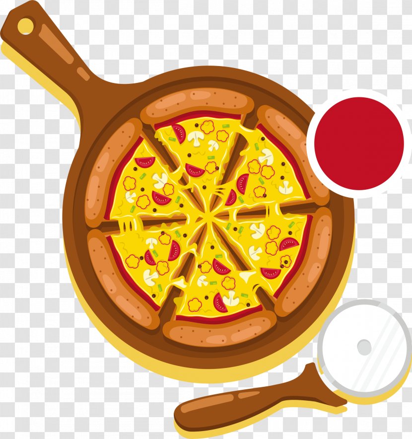 Pizza Fast Food Hamburger Euclidean Vector Dish - Fragrant Transparent PNG