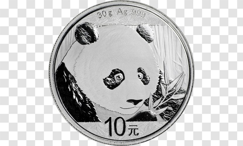 Giant Panda China Chinese Silver Gold Coin - Golden Leaf Transparent PNG