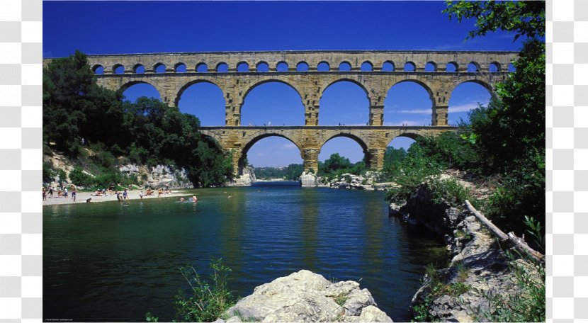 Pont Du Gard Arch Bridge Aqueduct Transparent PNG