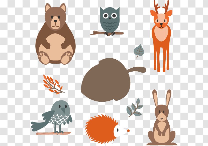 Vector Hand-drawn Cartoon Animals - Pattern - Illustration Transparent PNG