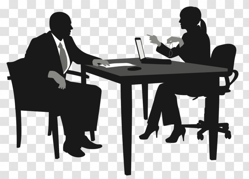 Table Conversation Text Chair Desk - Black And White - Interview Free Image Transparent PNG